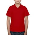 thumbnail image 1 of Tee Shirt Enfant Garcon Enfants Garçons Texture Unie Chemises Décontractées Élasticité Manches Courtes Fermeture à Boutons Polo Tricoté T-Shirts Rouges 13 Ans-14 Ans, 1 of 6