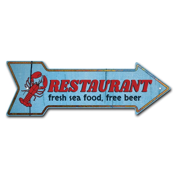 SignMission P-ARROW10-999643 10 x 30 in. Wide Restaurant Arrow Sign