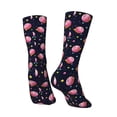 thumbnail image 5 of Uemuo Cartoon Donut Planets Pattern Women's Crew Socks, Soft Durable Breathable Moisture-Wicking with Odor Control Cotton socks, 5 of 9