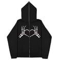thumbnail image 3 of Sudaderas oscuras europeas y americanas para hombres y mujeres, sudaderas con capucha, parejas góticas, sudaderas Harajuku con cremallera de gran tamaño, 2023, 3 of 4