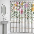 thumbnail image 5 of Pink Yellow Daisy Shower Curtain for Bathroom Decor, Floral Wildflowers Waterproof Fabric Shower Curtain, 72"x78" Set with 12 Hooks, 5 of 9