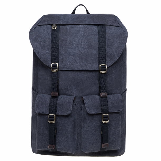 Mochila de lona vintage Kaukko Mochila de senderismo para viajes al aire libre Mochilas escolares KAUKKO KD01-2-Black