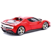 Ferrari 296 GTB Assetto Fiorano Red with White Stripes Race + Play Series 1 18 Diecast Model Car by Bburago