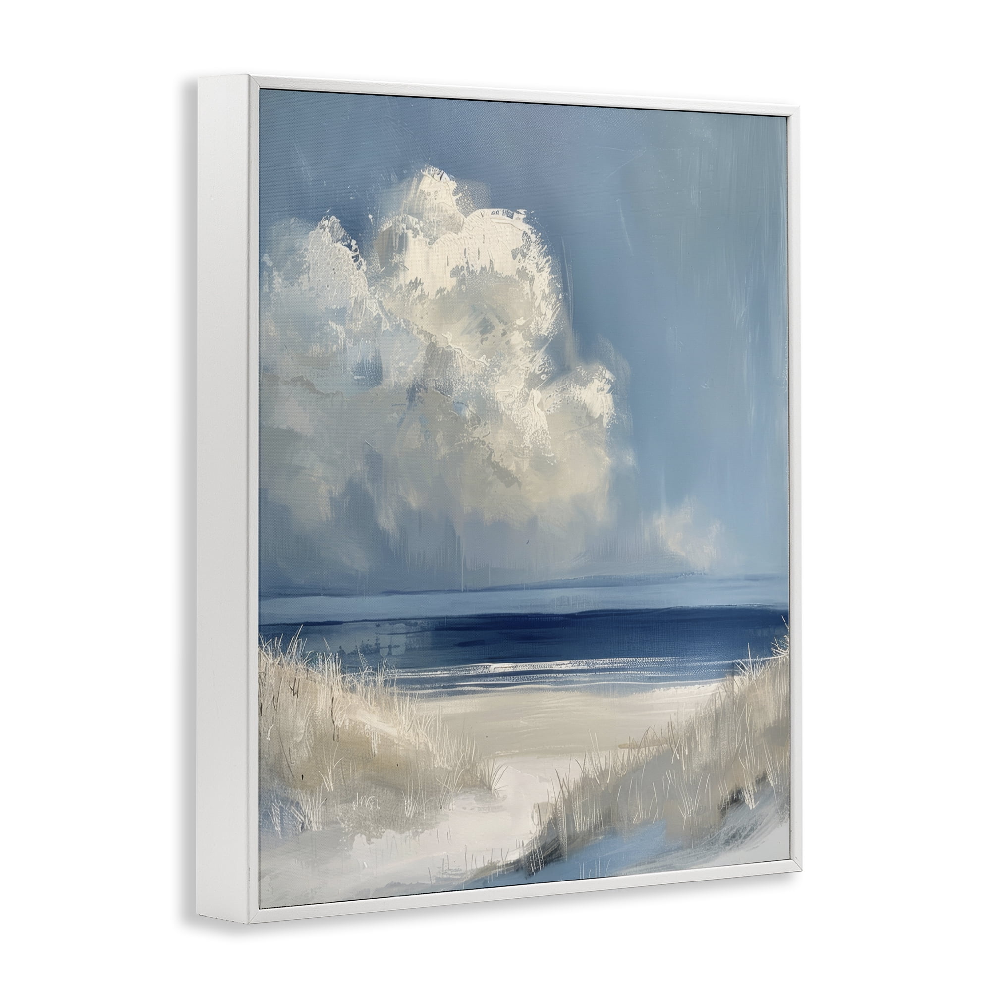 Stupell Industries Dark Waters Ahead White Framed Giclee Art, design by Petal Prints Design