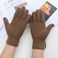 thumbnail image 5 of Dyfzdhu Men Winter Touch Screen Gloves Warm Stretch Knitted Mittens Outdoor Coffee, 5 of 7