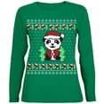 thumbnail image 1 of Ugly Noël Chandail Panda T-Shirt à Manches Longues pour Femmes, 1 of 1