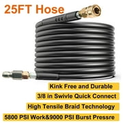 iMeshbean 25FT 5800PSI Replacement High Pressure Power Washer Hose -3/8" Quick Connect