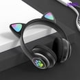 thumbnail image 2 of Audífonos Brandtrendy Gato Bluetooth inalámbricos Plegables portátiles Control de Volumen luz LED Negro, 2 of 4