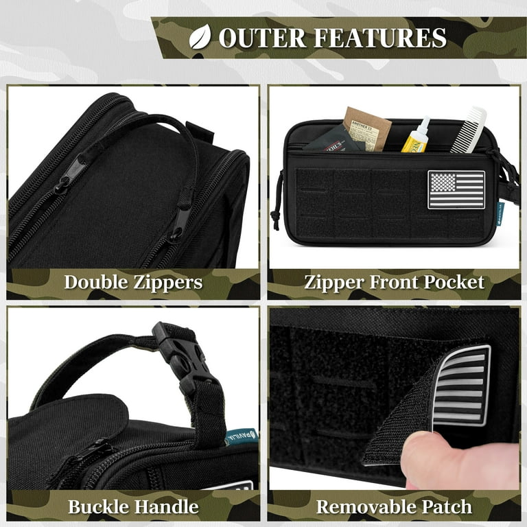 Pavilia Tactical Toiletry Bag for Men, Hygiene Travel Bag