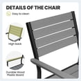 thumbnail image 5 of Crestlive Products Outdoor 2PCS Dining Chairs Aluminum Restaurant Chair with Arm, Gray, 5 of 6