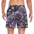 thumbnail image 2 of FORMRS Mens Swim Trunks Mesh Liner Quick Dry Casual Beach Board Shorts with Pockets, Sizes S-2XL, Purple Roses, 2 of 9