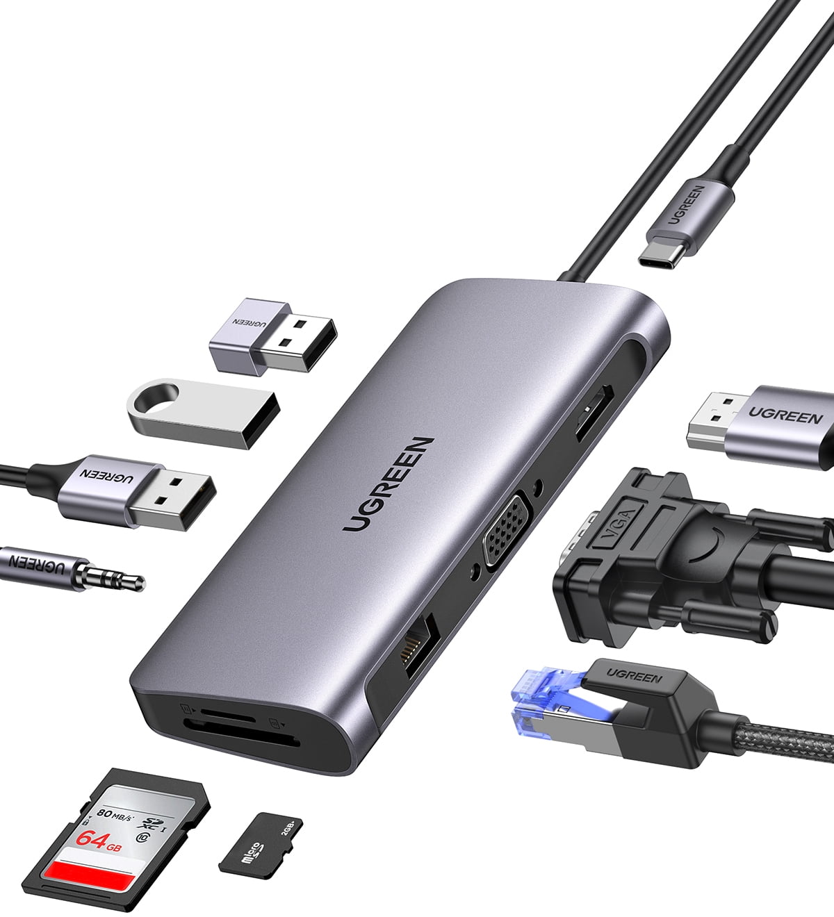 UGREEN 10-in-1 4K HDMI USB C Hub