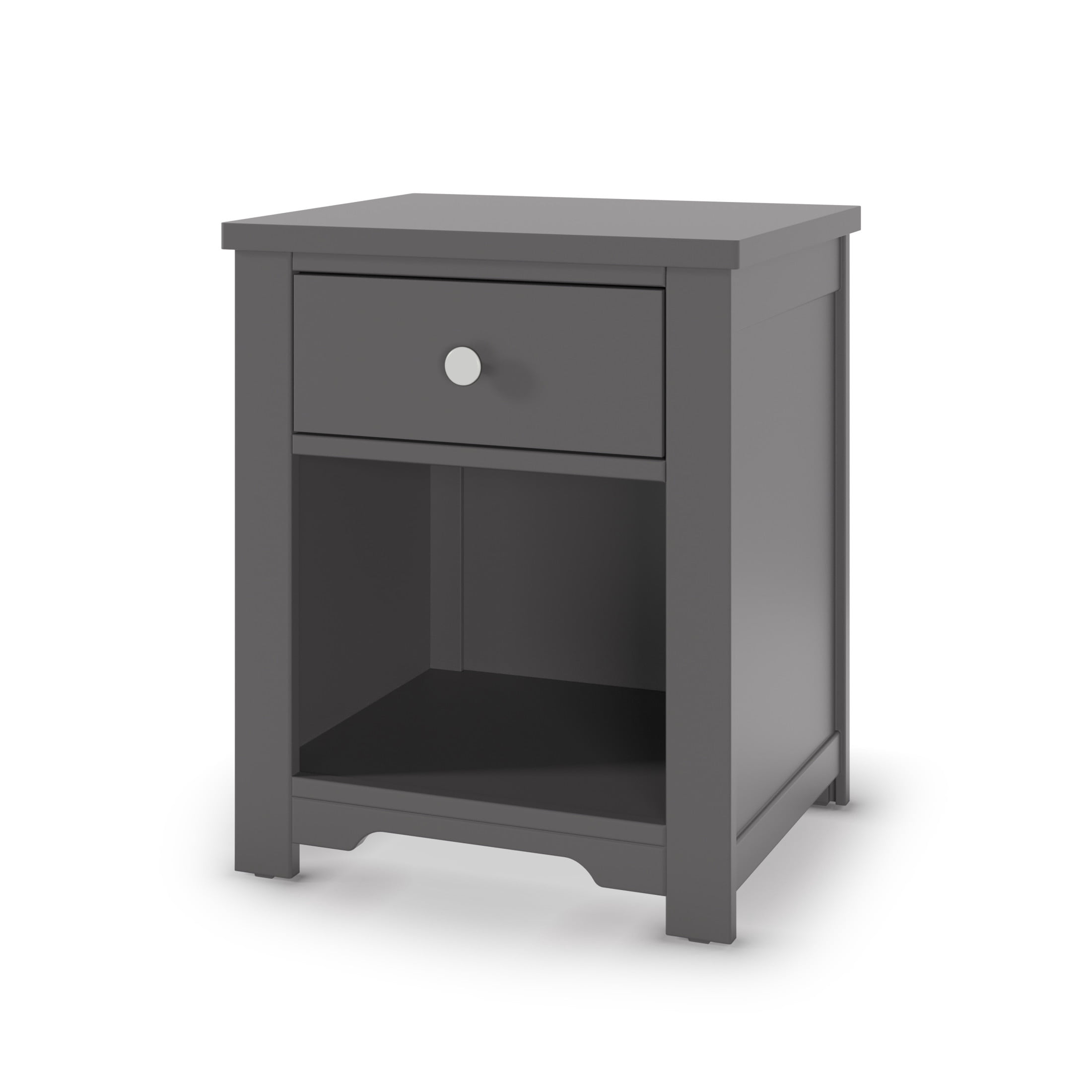 Child Craft Hampton Toddler Bed and Nightstand Bedroom Set, Low to Ground Design, Cool Gray, 2-Piece