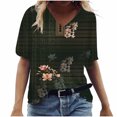 thumbnail image 2 of Fesfesfes Oversized Workout Shirts for Women's Fashion Casual Plus Size Scenic Flowers Printing V-Neck T-Shirt Tops Women Tops 3XL(US:14), 2 of 6