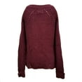 thumbnail image 2 of Hippie Rose Juniors' Cold-Shoulder Sweater (Burgundy, Small), 2 of 3