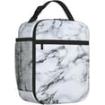 thumbnail image 2 of White Marble Lunch Box Reusable Insulated Bag Containers, 2 of 6