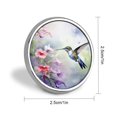 thumbnail image 2 of Flower Hummingbird Round Badge Pin Brooches Metal Button Badges for Hats Jackets Shirts Decor, 2 of 8