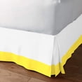 thumbnail image 2 of 1 Piece Split Corner Two Tone Tailored Bed Skirt By D.N.G. BEDDINGS, Full Size 8 Inch Deep Pocket, 800 TC, 100% Egyptian Cotton, Solid White/Yellow Color., 2 of 3