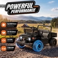 thumbnail image 6 of 24V Ride On Dump Truck for Kids, Licensed Toyota Land Cruiser FJ45 Power Car Wheels Ride On Toy with Electric Dump Bed, Parent Remote Control, Music, LED Lights, Birthday Gift for Kid Ages 3-6, Black, 6 of 11