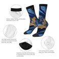 thumbnail image 4 of Honeii Navy Blue Marble Print Adult Socks,Crew Socks,Casual Calf Socks,Daily Wear Socks for Men & Women, Perfect for Sports, Casual and Everyday Use, 4 of 6