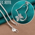 thumbnail image 2 of Aoxiang-collar con colgante de corazón de mariposa para mujer, de Plata de Ley 925, cadena de 18-30 pulgadas, joyería con dije de compromiso de boda, 2 of 2