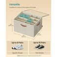 thumbnail image 5 of 16-Pair Fabric Shoe Organizer, Adjustable Compartments & Side Pockets, Foldable Storage Bin for Closet, Cappuccino Beige, 5 of 5