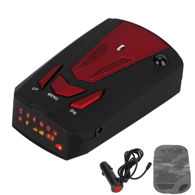 Detector de radar láser V7 con GPS, 16 bandas de frecuencia, 360 grados, alerta de voz, velocidad y seguridad para vehículos (rojo)