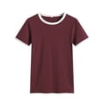 thumbnail image 2 of Dyfzdhu T Shirts for Women Short Sleeve Crew Neck Summer Tops Loose Casual Basic Tee Plain Shirt Red, 2 of 7