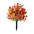 thumbnail image 2 of Estaca de jardín de flores artificiales, flor realista con adorno de estaca, decoración decorativa para jardín, adorno para boda en el patio Rojo y amarillo, 2 of 8