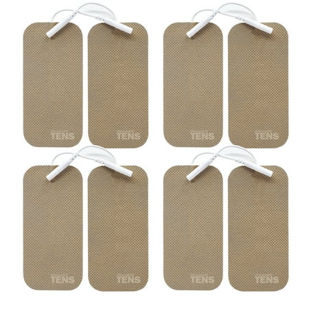 TENS Wired Electrodes Compatible with TENS 7000, TENS 3000 - 8 Premium 2"x4" Wired Replacement Pads for TENS Units - Discount TENS Brand