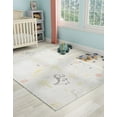 thumbnail image 3 of Unique Loom Whimsy Kids Collection Area Rug - Dino (5' 3" x 8' Rectangle Ivory/Gray), 3 of 9