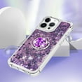 thumbnail image 4 of Liquid Quicksand Case for iPhone 16 Pro 6.3" with Diamond Kickstand, Soft TPU Luxury Fun Glitter Sparkle Flowing Clear Bling Cover Case for Apple iPhone 16 Pro. -Purple, 4 of 14
