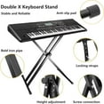 thumbnail image 4 of Height Adjustable Double-Brace X Keyboard Stand with Locking Straps, Heavy Duty Foldable Classic Music Musical Electronic Piano Stands, Non-Slip Rubber, 4 of 9