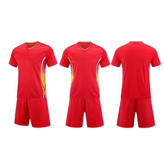 ATOGUTA Boy's Football Outfit Kids Jerseys Outfits Youth Football Training Uniform Fans Basketball Sport Short Set Size 4T-11, Red
