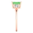thumbnail image 3 of 1.5 ct Emerald Cut Simulated Green Diamond Three-Stone Engagement Ring for Women in 18K Rose Gold, 3 of 5