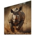 thumbnail image 2 of Designart "African Horned Giant Dashing" Animals Print on Natural Pine Wood, 2 of 5