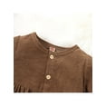 thumbnail image 5 of Qiylii Kids Girls Solid Color Velvet Dress Round Neck Long Sleeve One-Piece Dress with Headband, 5 of 9