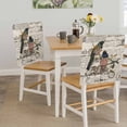 thumbnail image 5 of Vintage Birds Chair Back Covers, Removable Chair Covers for Dining Chairs Set of 8, Washable Chairs Slipcovers Back Seat Protector for Wedding Party 19"x20", 5 of 9