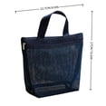 thumbnail image 3 of Mesh Storage Bag - Portable Zipper Tote for Travel & Daily Organizer - Handheld Breathable Toiletry Bag for Bathroom, Beach, Pool Navy, 3 of 7