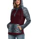 thumbnail image 4 of Sudadera con capucha de manga larga con estampado de leopardo, diseño de costura, sudadera con capucha para mujer con bolsillo para el hogar, viajes, oficina, 4 of 6