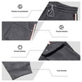 thumbnail image 3 of Ceisia Men Solid Color Loose Casual Pants Elastic Waist Drawstring Sports Gift Work Trousers, 3 of 8