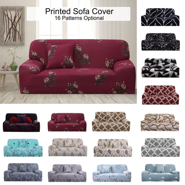 SUTENGDA Housse de Canapé Extensible en Spandex pour Causeuse Fleur Rouge Moyen