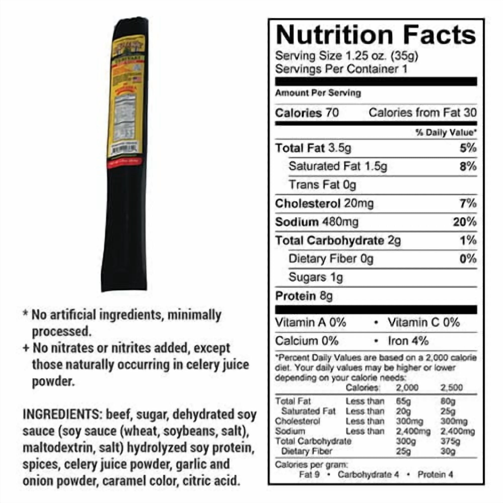 Nebraska Star Beef Lucky Teriyaki Beef Jerky Sticks, High Protein, 12 Pack, 1.25 oz