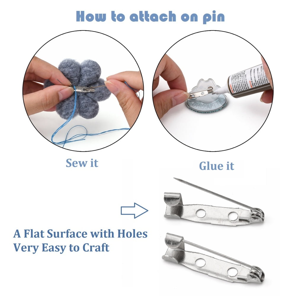 2000pcs Iron Brooch Pin Back Safety Catch Bar Pins with 2-Hole 25x6x6mm Hole: 2mm Pin: 0.8mm