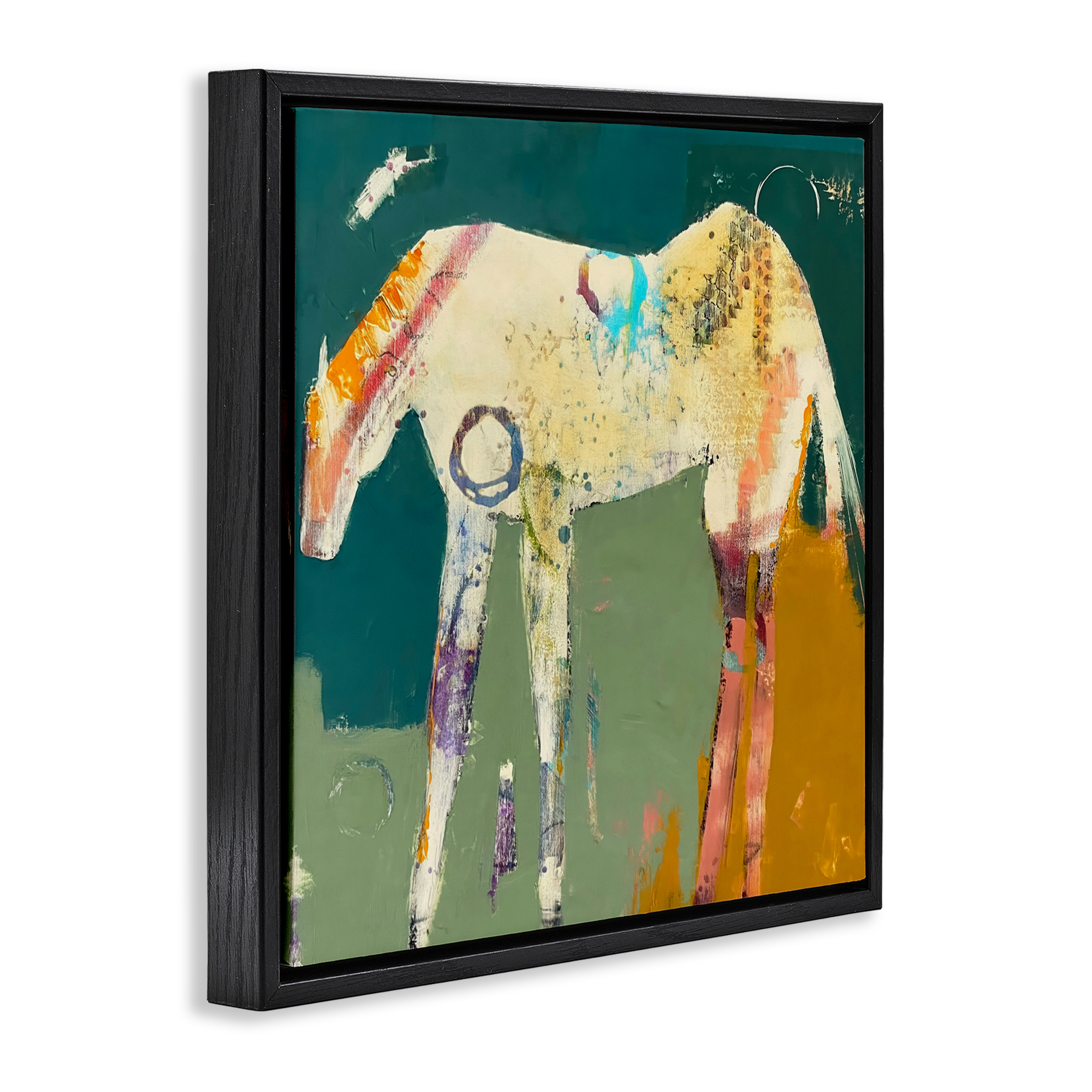 Into The Mystic Horse Black Framed Floater Canvas Wall Art, design by Dianna Fritzler