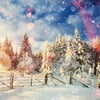 SAYFUT 5x7ft Christmas White Snow Winter Tree Road Photography Backdrop Bokeh Wonderland Background Snowflake Glitter Newborn Baby Portrait Banner Xmas Party Decorations Photo Studio Props