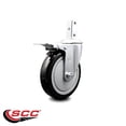thumbnail image 2 of 5 Inch Black Poly Wheel Swivel 7/8 Inch Square Stem Caster with Total Lock Brake, 2 of 2