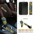 thumbnail image 4 of Yuyamidu Sunflower Car Seat Cover Full Set of 14 Green Aztec Steering Wheel Cover Seat Belt Covers Car Center Control Cover Gabage Bag Rearview Mirror Cover Handbrake Cover Set Coasters, 4 of 7