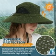 thumbnail image 4 of Women's/Men's Sun Hat, UPF50+ Wide Brim Bucket Hat Waterproof for Garden Beach Park Safari Travel/ArmyGreen, 4 of 9