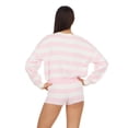 thumbnail image 3 of Forever 21 Women’s Cropped Intarsia Sweater and Matching Shorts Set, Long Sleeve Rugby Stripe Knit Two-Piece Lounge Outfit, XS-XL, 3 of 6